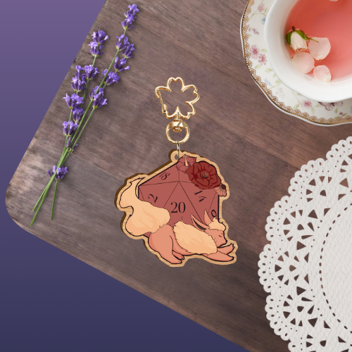 PKMN D20 Wooden Keychains