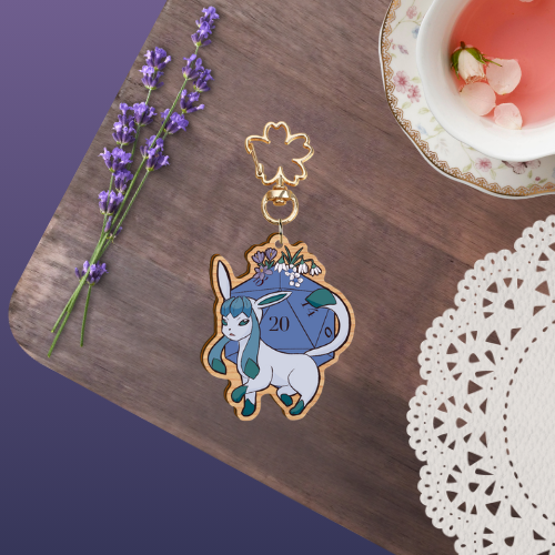 PKMN D20 Wooden Keychains