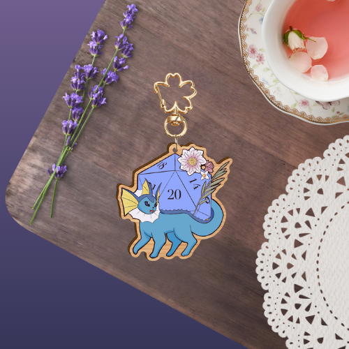 PKMN D20 Wooden Keychains