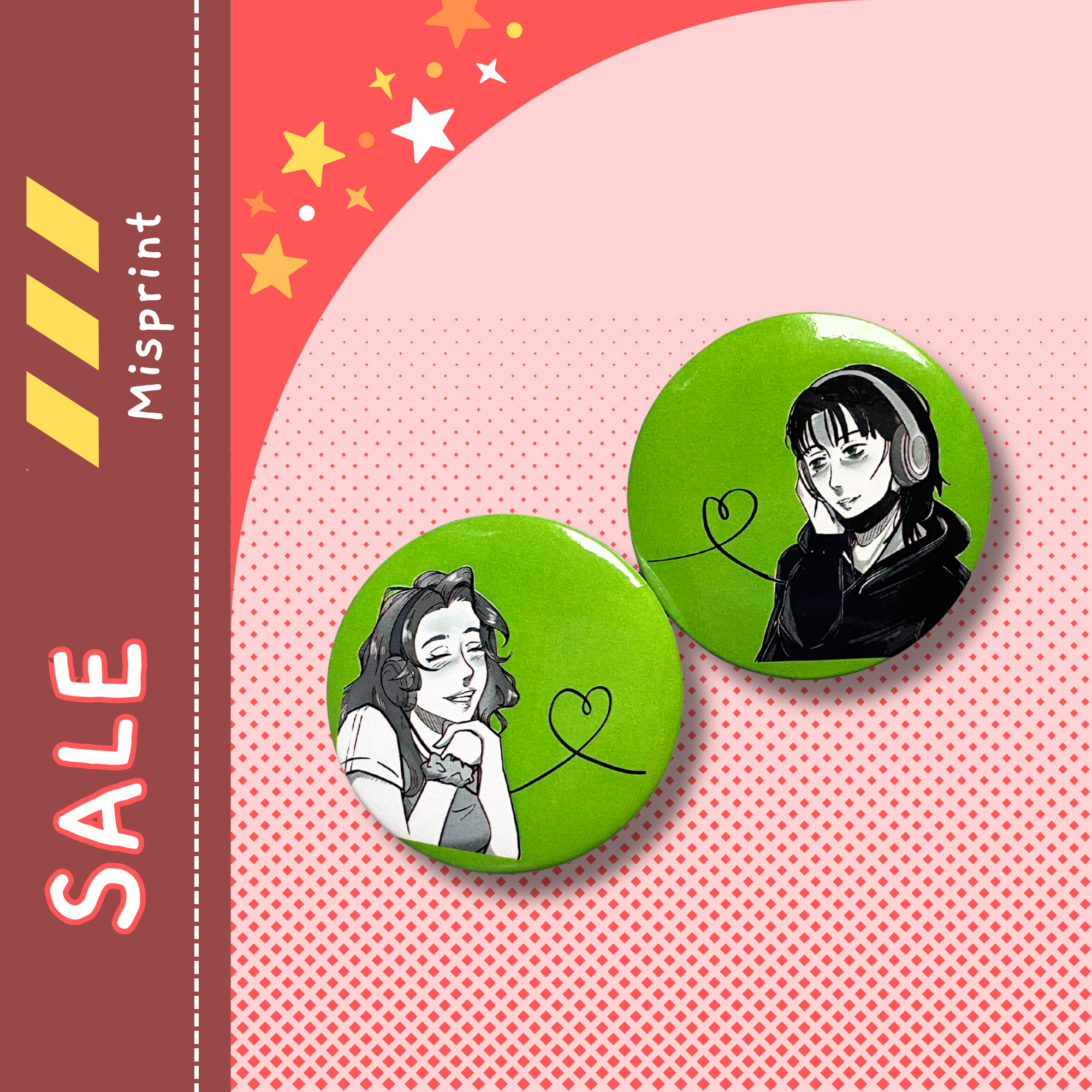 [MISPRINT] Green Yuri Button Pins